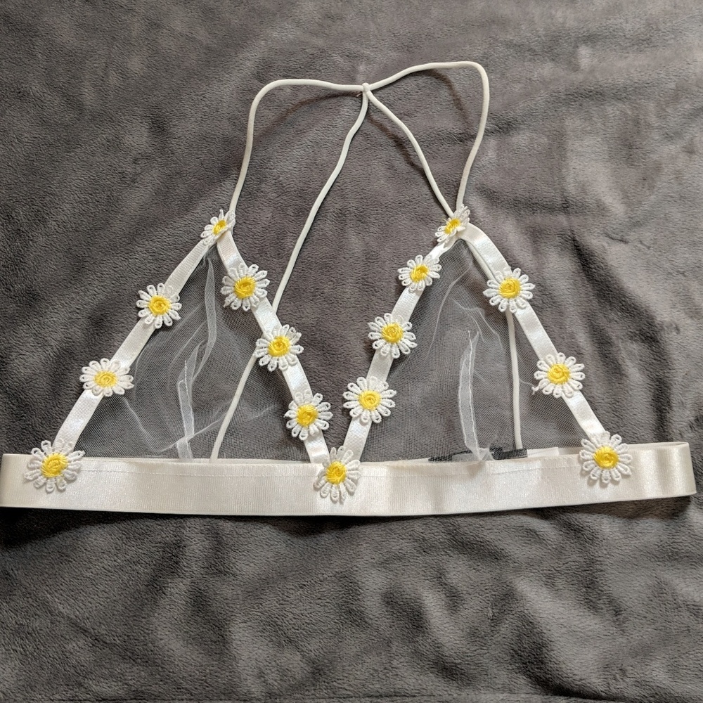 Sheer daisy bralette
